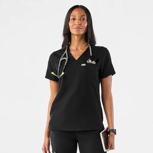 Figs Black Catarina Scrub Top